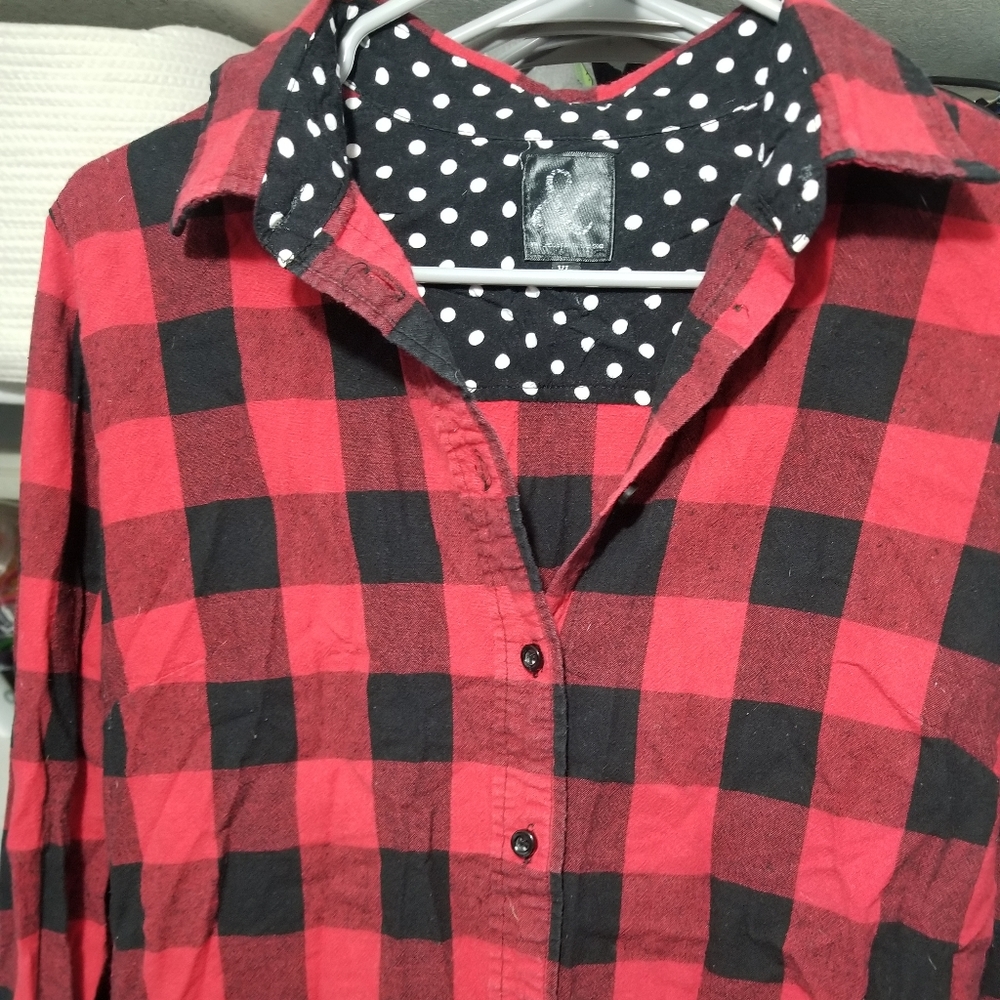 Ampersand avenue buffalo plaid button down top xl